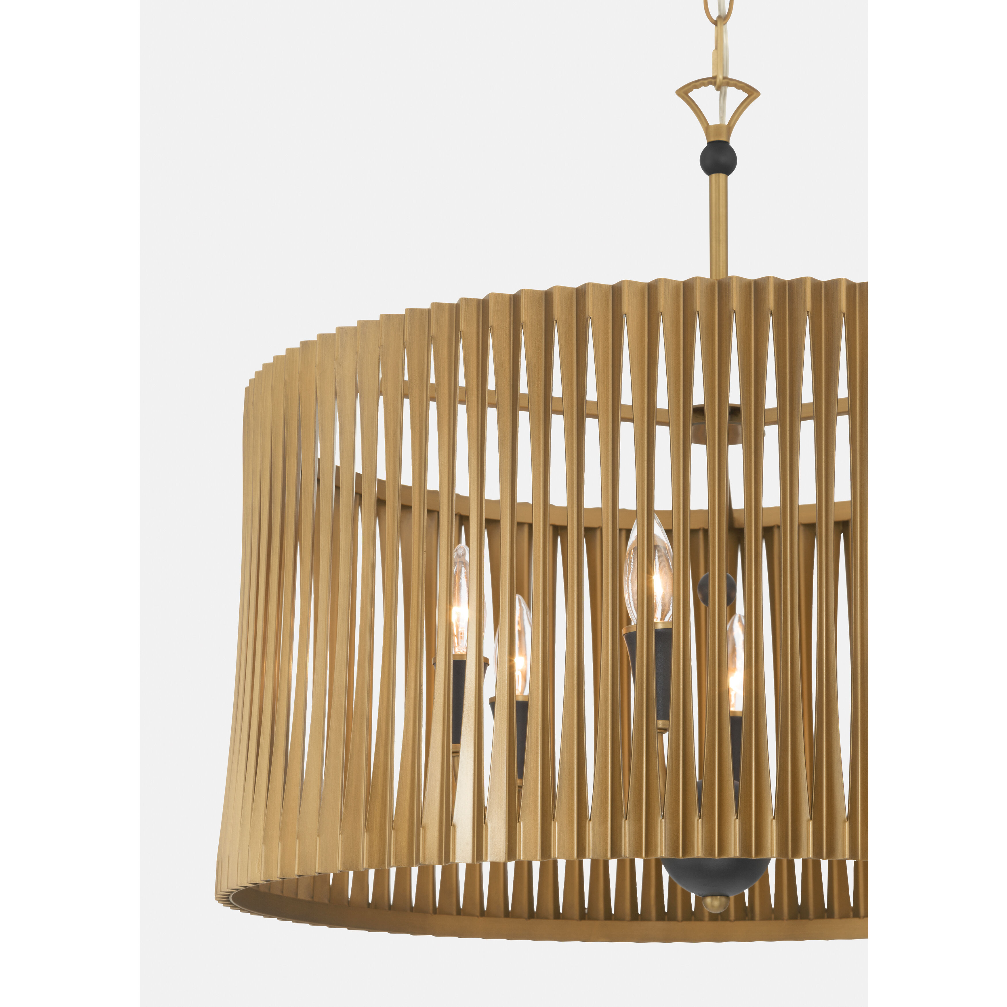 Aven 6 Light 24 inch Sand Coal Black and Legacy Brass Pendant Ceiling Light