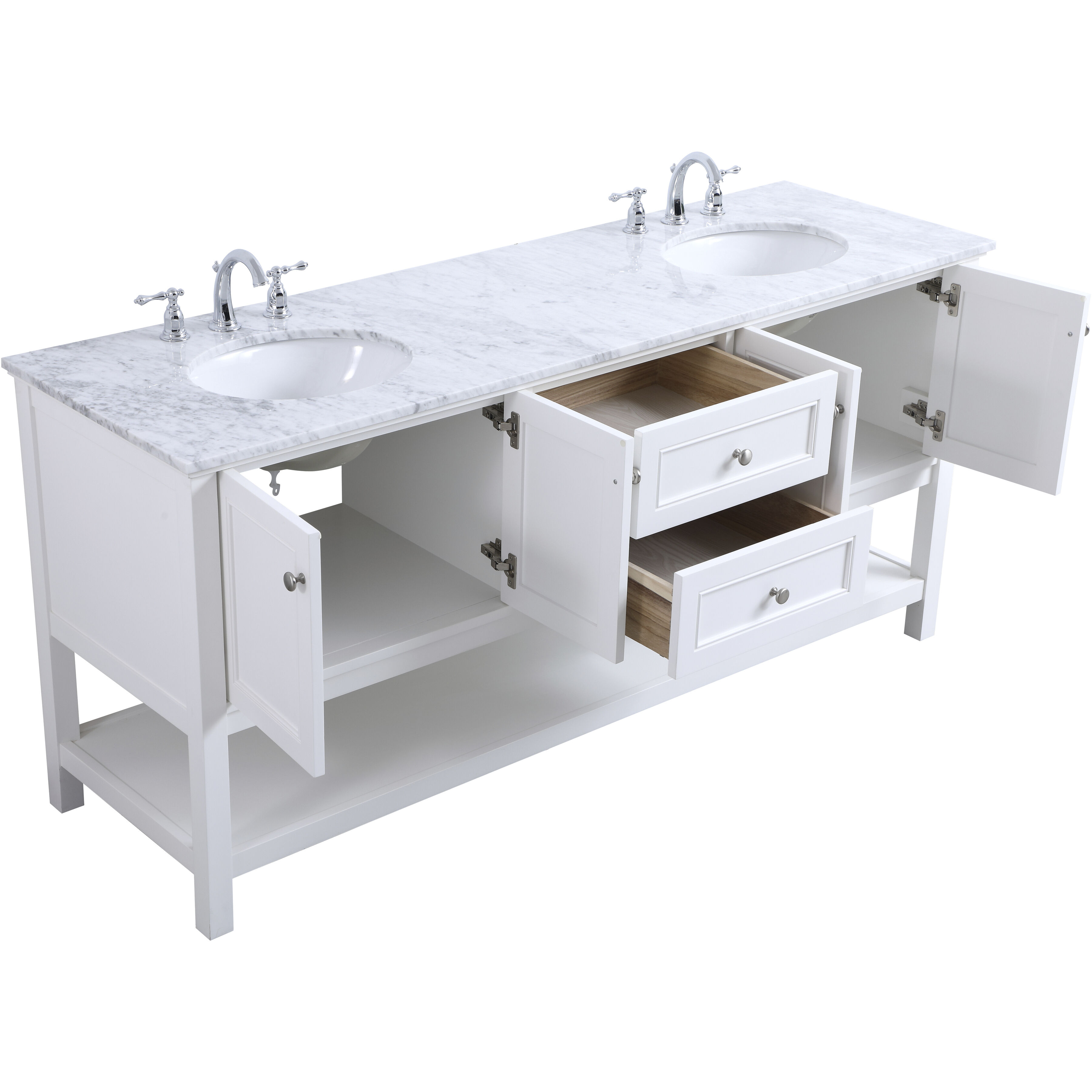 Metropolis 72 X 22 X 34 inch White Vanity Sink Set