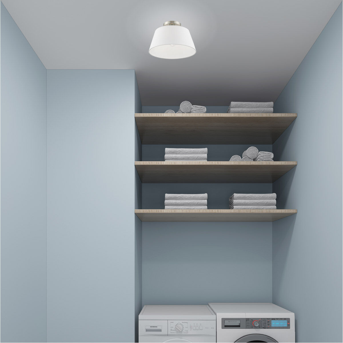 Belclaire 1 Light 13 inch Brushed Nickel Semi-Flush Mount Ceiling Light