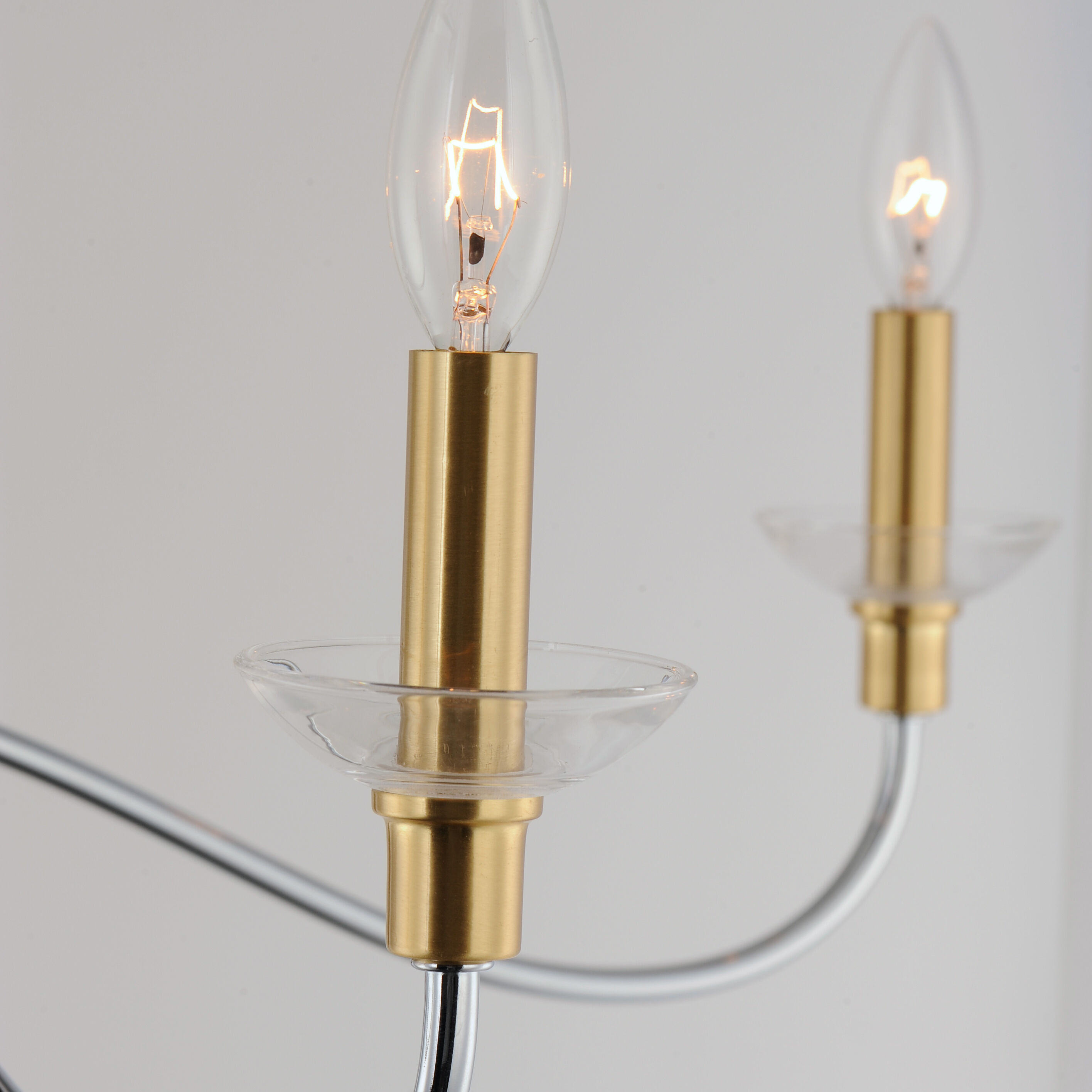 Clarion 5 Light 32 inch Polished Chrome/Satin Brass Chandelier Ceiling Light