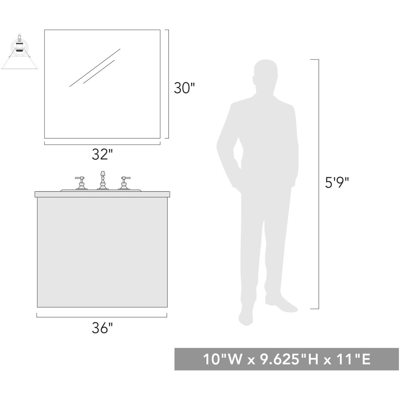 Yep Orwell 1 Light 10 inch Matte Black Wall Sconce Wall Light, Damp