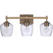 Stellen 3 Light 22 inch Satin Brass Vanity Light Wall Light
