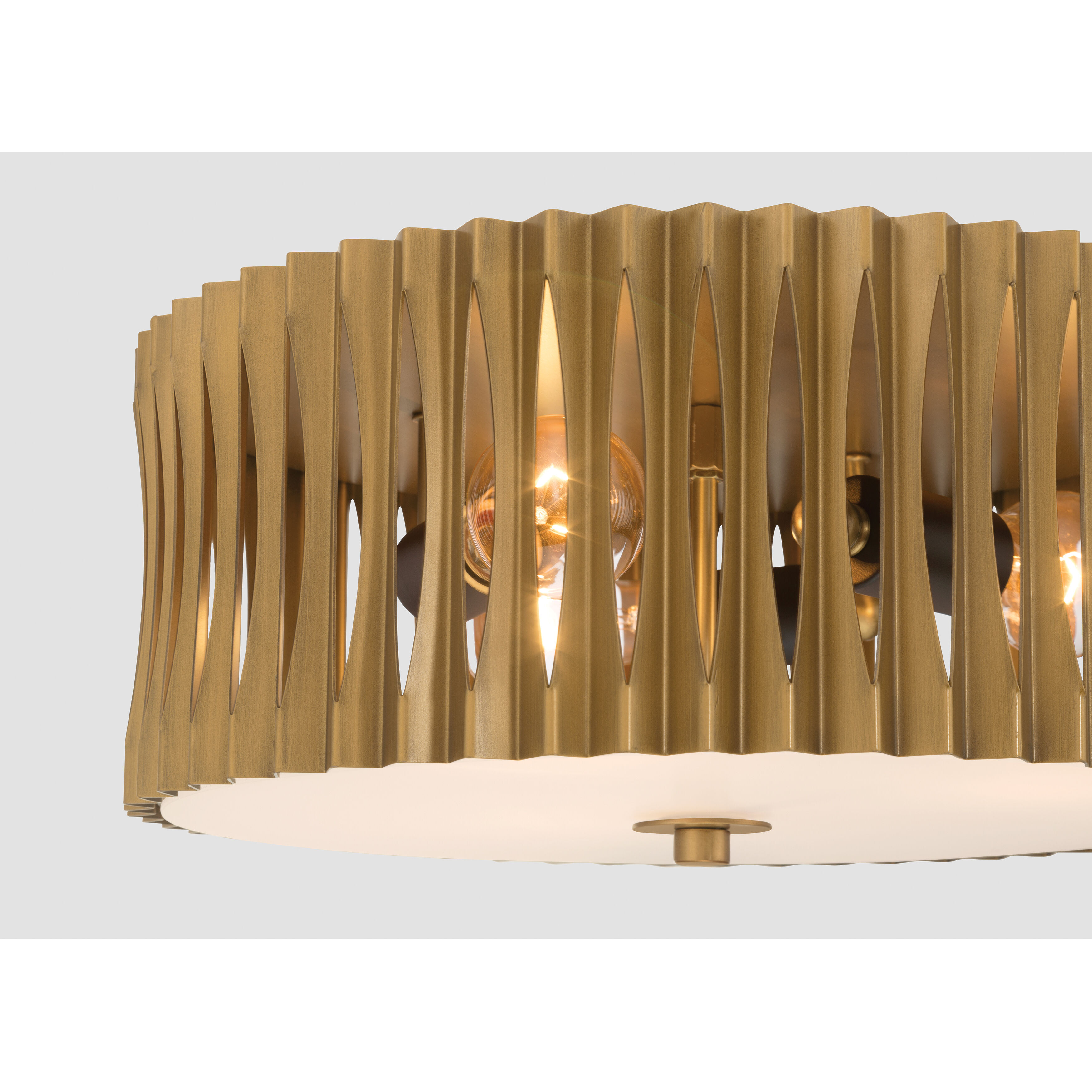 Aven 3 Light 16 inch Sand Coal Black and Legacy Brass Flush Mount Ceiling Light