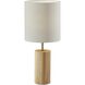 Dean 31 inch 100.00 watt Natural Oak Wood with Antique Brass Accent Table Lamp Portable Light