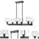 Ballston Concord 6 Light 35 inch Matte Black Chandelier Ceiling Light in Seedy Glass