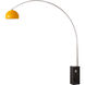 Iconic 95 inch 14 watt Satin Nickel and Black Arc Floor Lamp Portable Light in Mustard Steel