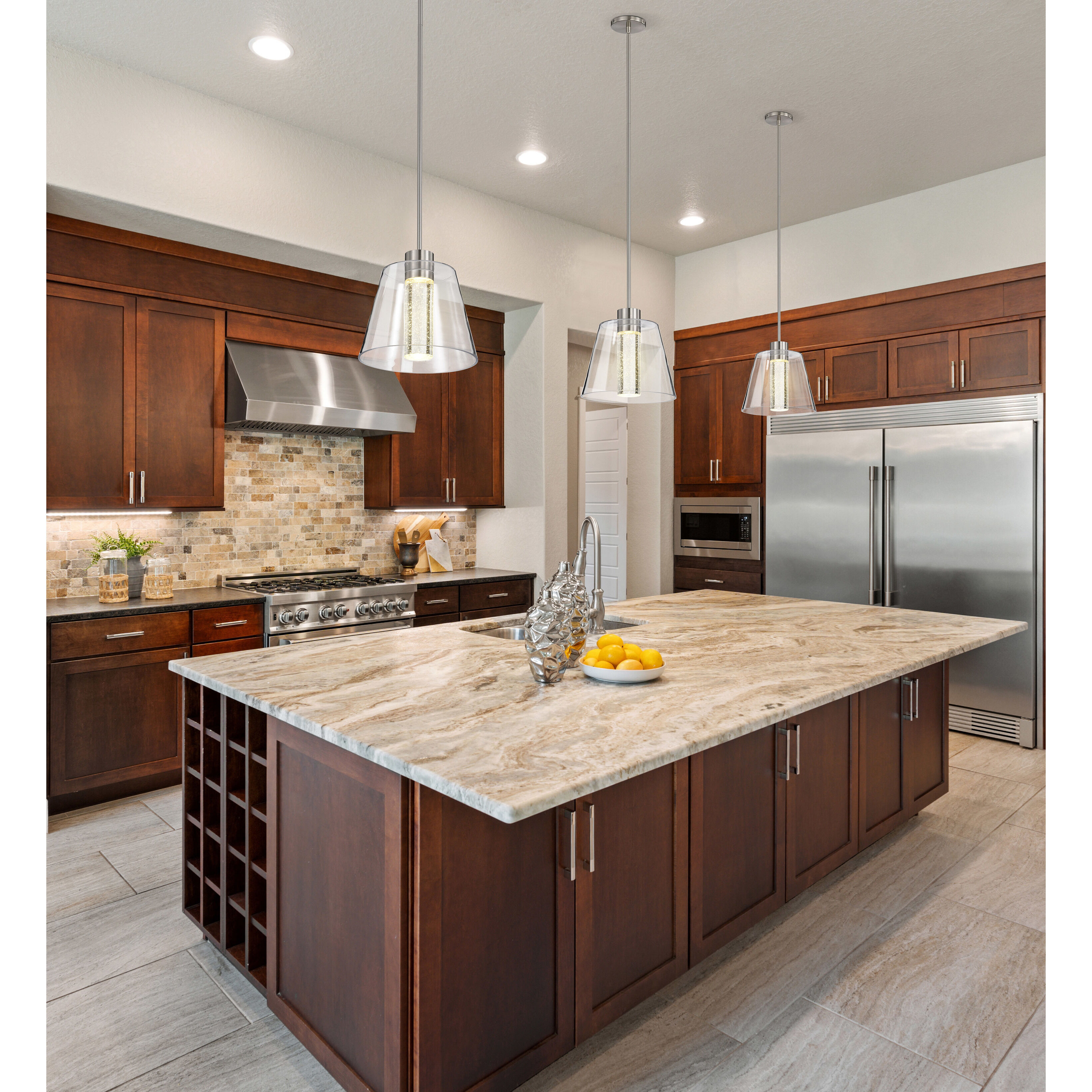 Aura LED 12 inch Brushed Nickel Pendant Ceiling Light