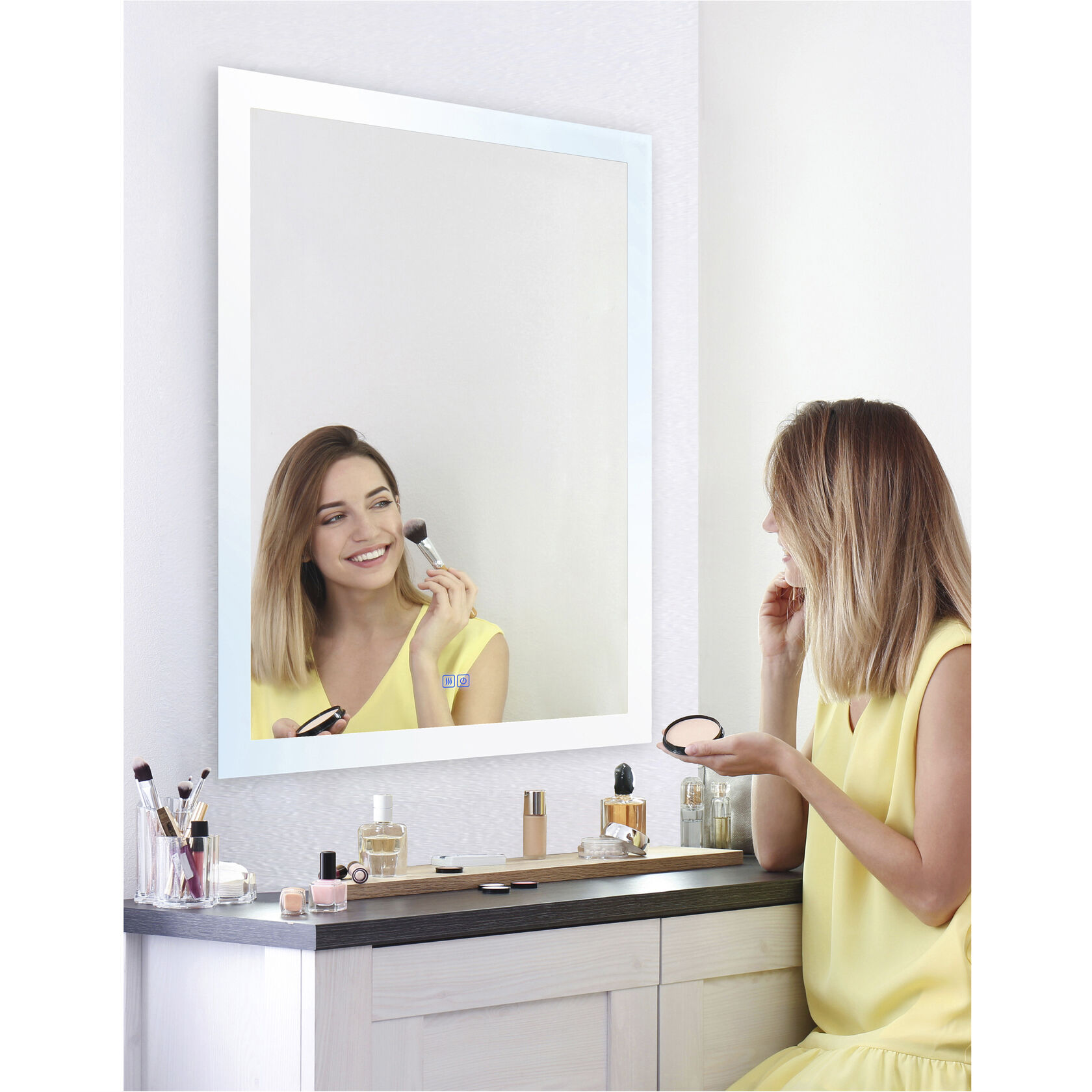 Abigail 36 X 29.5 inch Matte White Mirror, Rectangle