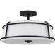 Sloane 3 Light 16 inch Matte Black Semi-Flush Mount Ceiling Light