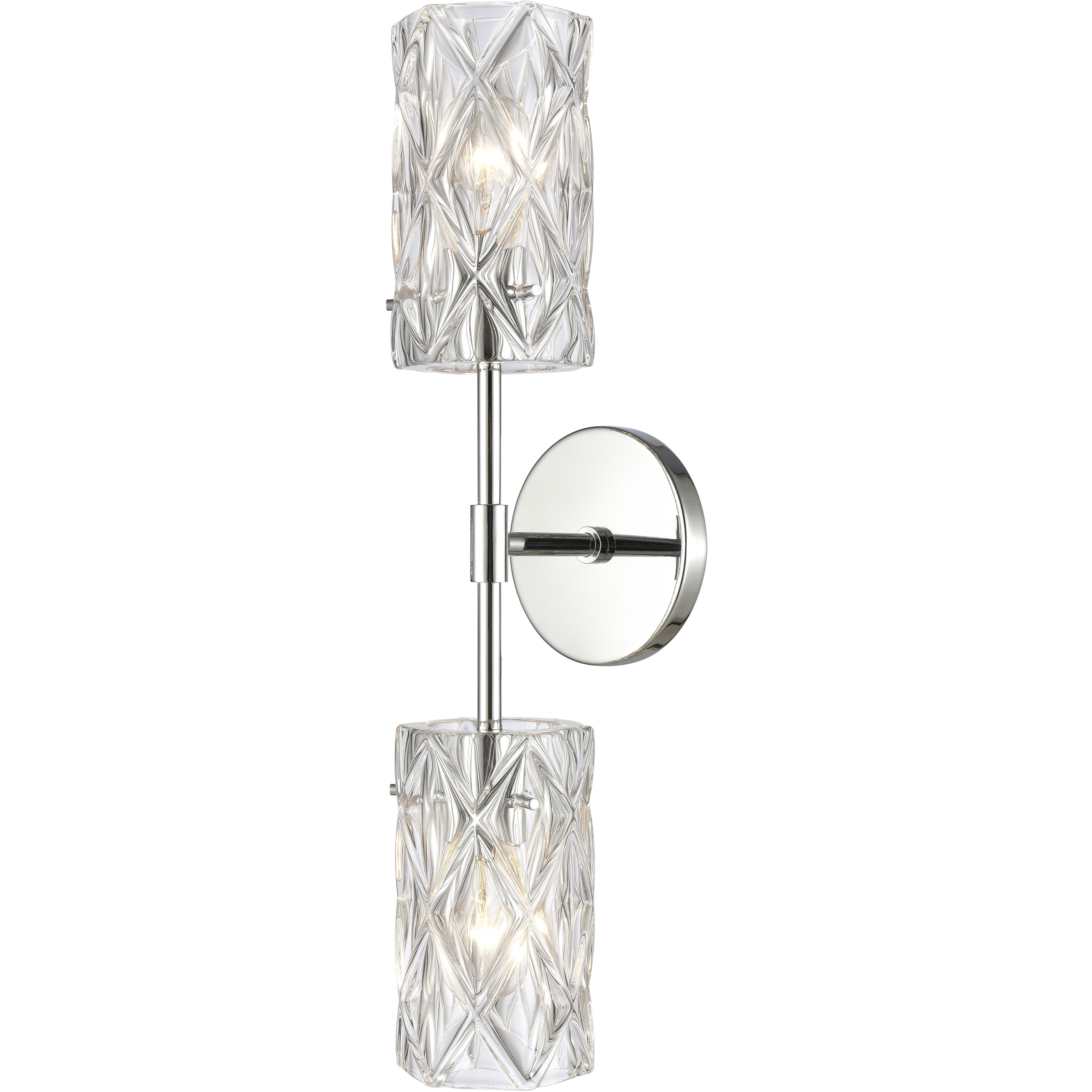 Forma de Crystal 2 Light 5 inch Polished Chrome Sconce Wall Light