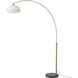 Morelli 76 inch 9 watt Weathered Brass and Matte Black Arc Floor Lamp Portable Light