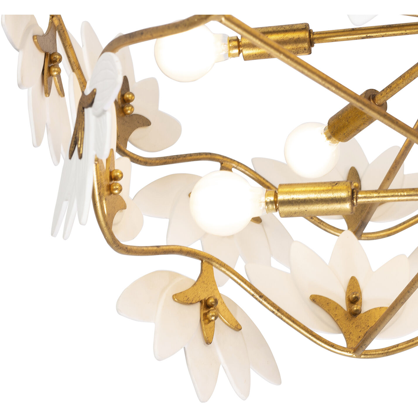 Bloom 11 Light 28 inch Oxidized Gold Leaf Pendant Chandelier Ceiling Light