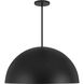 Half Round LED 31.5 inch Sand Black Outdoor Pendant
