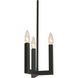 Grace 3 Light 7 inch Black Mini Pendant Ceiling Light