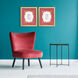 Mahjong Pink and Blue and Green and Multi Framed Art