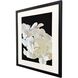 Modern Hydrangea White and Beige and Black and Neutral Framed Art