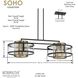 Soho LED 60.5 inch Coal And Soft Brass Island Light Ceiling Light