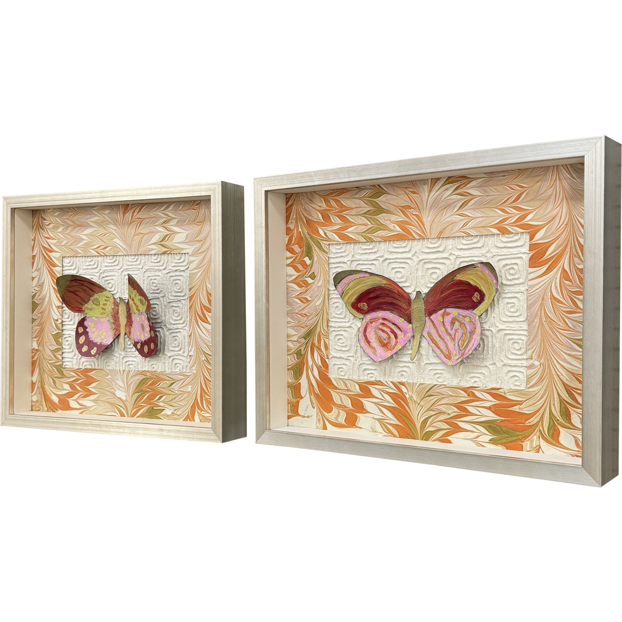 Flight Patterns Orange and Pink and Red and Yellow Framed Art, The Studio