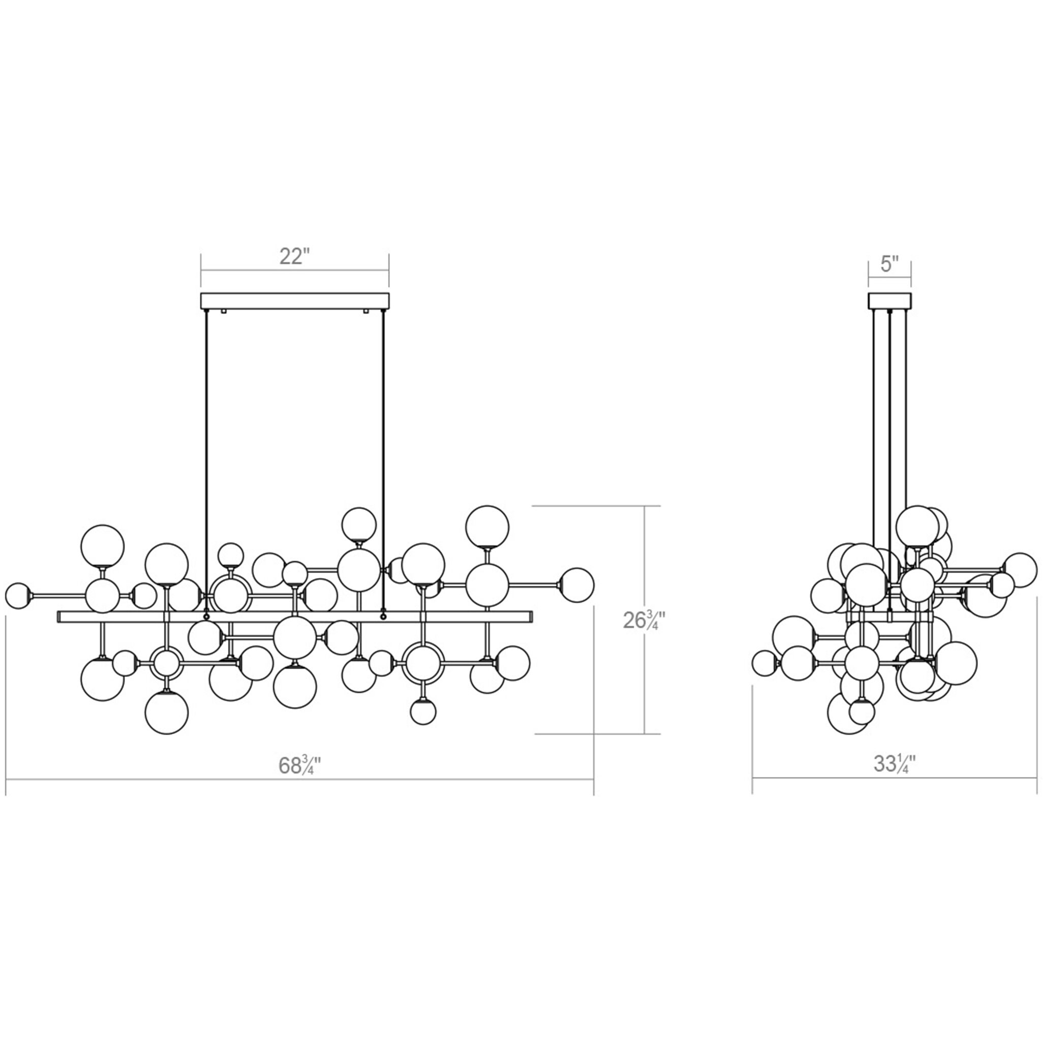 Nebula LED 68.75 inch Satin Black Chandelier Ceiling Light