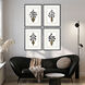 Midnight Bouquet Black and Neutral and Multi Framed Art