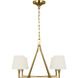 C&M by Chapman & Myers Perth 4 Light 31 inch Burnished Brass Chandelier Ceiling Light