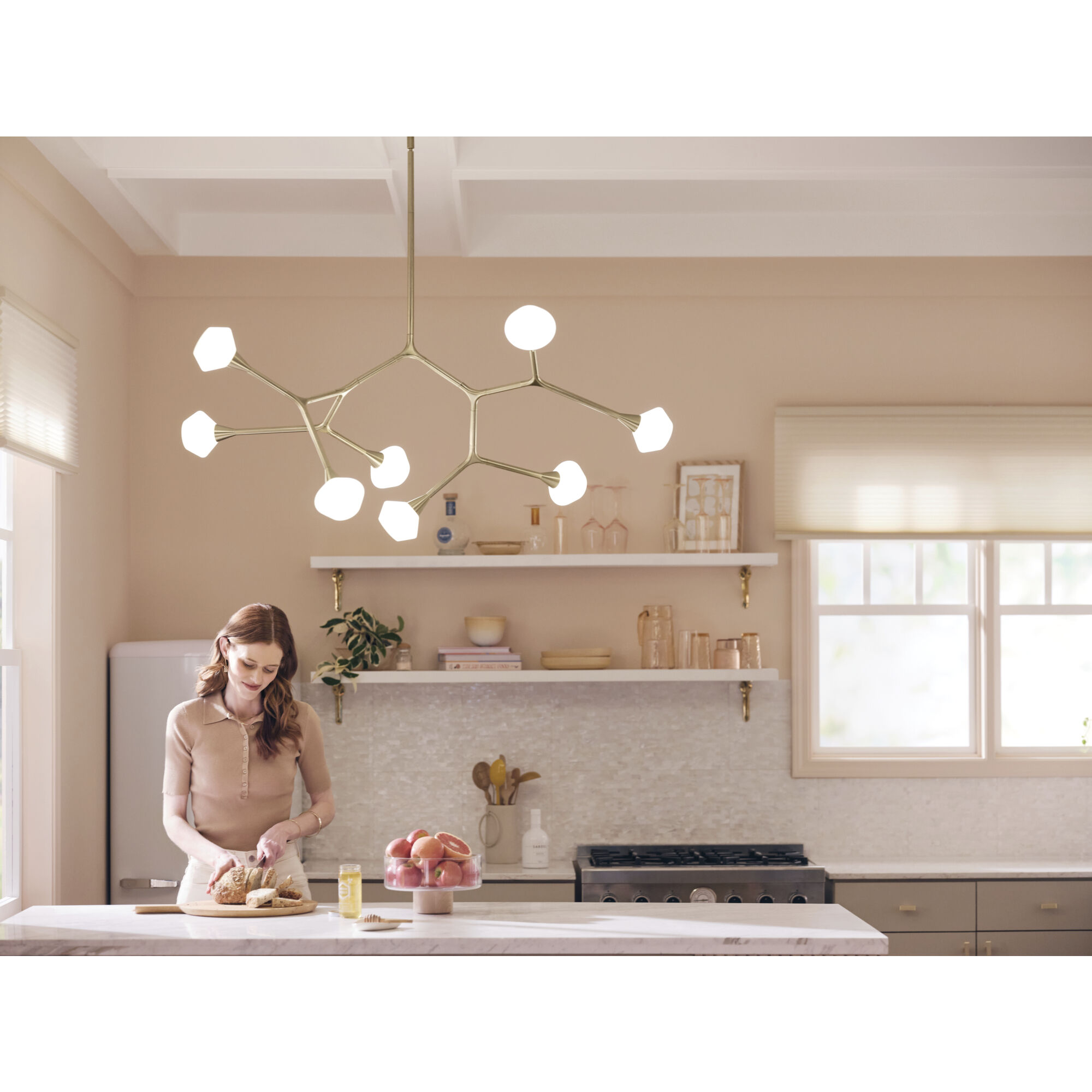 Cassius 8 Light 26.5 inch Champagne Bronze Chandelier Ceiling Light, Convertible