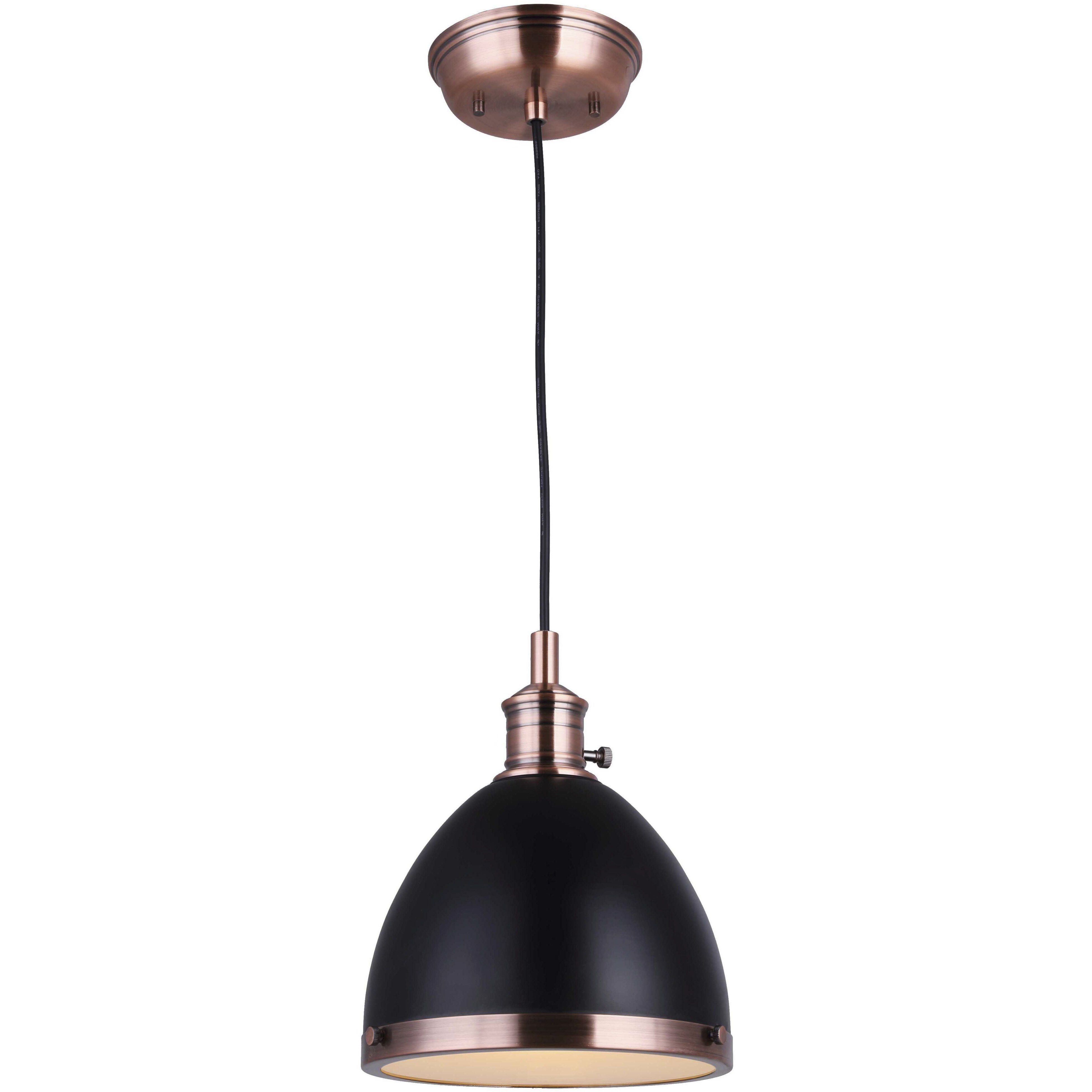 Madison 1 Light 8 inch Bronze and Black Pendant Ceiling Light in Black And Bronze