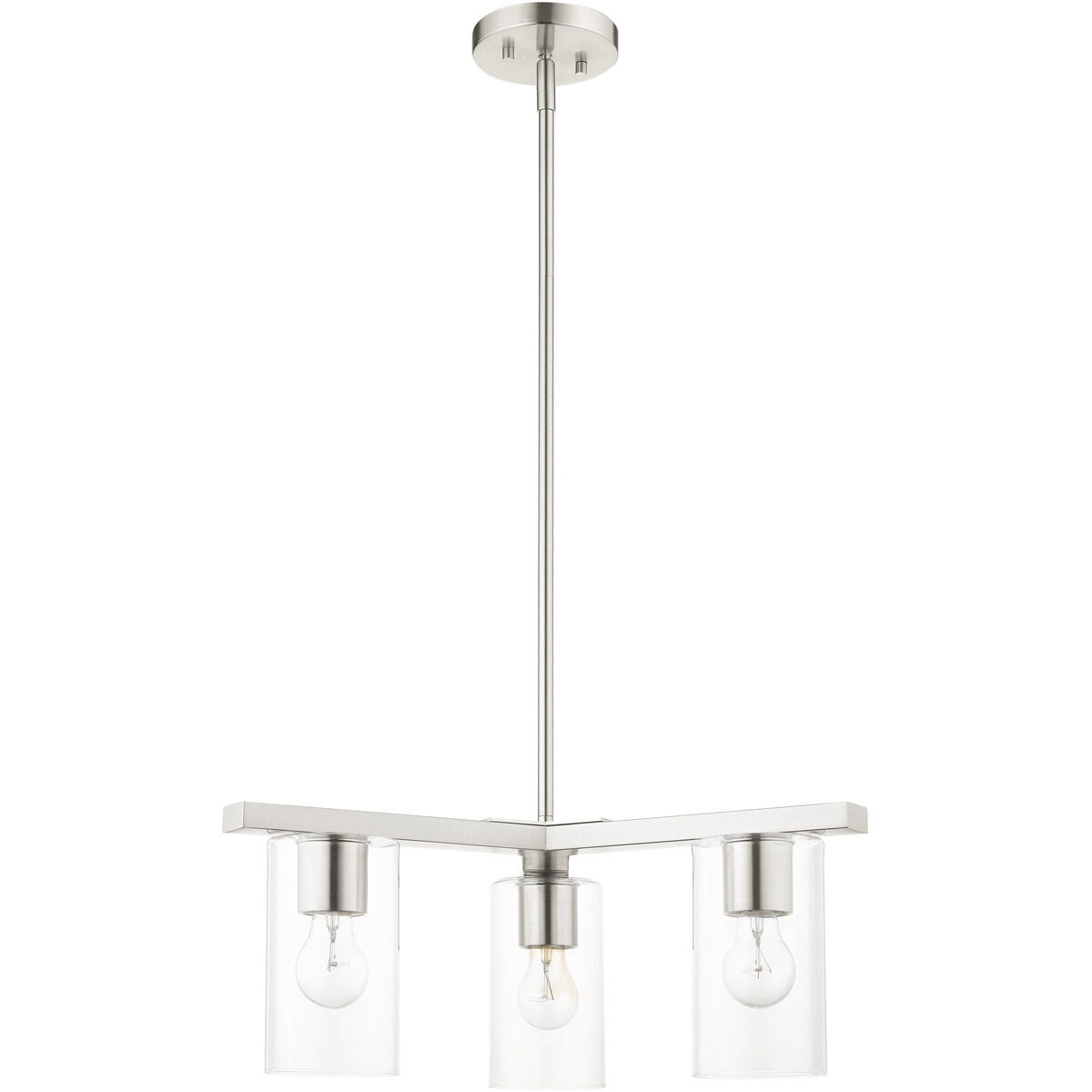 Zurich 3 Light 21 inch Brushed Nickel Chandelier Ceiling Light