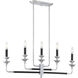 Davidson 5 Light 37 inch Black and Chrome Linear Chandelier Ceiling Light