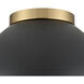 Pelham 2 Light 10 inch Satin Brass Flush Mount Ceiling Light
