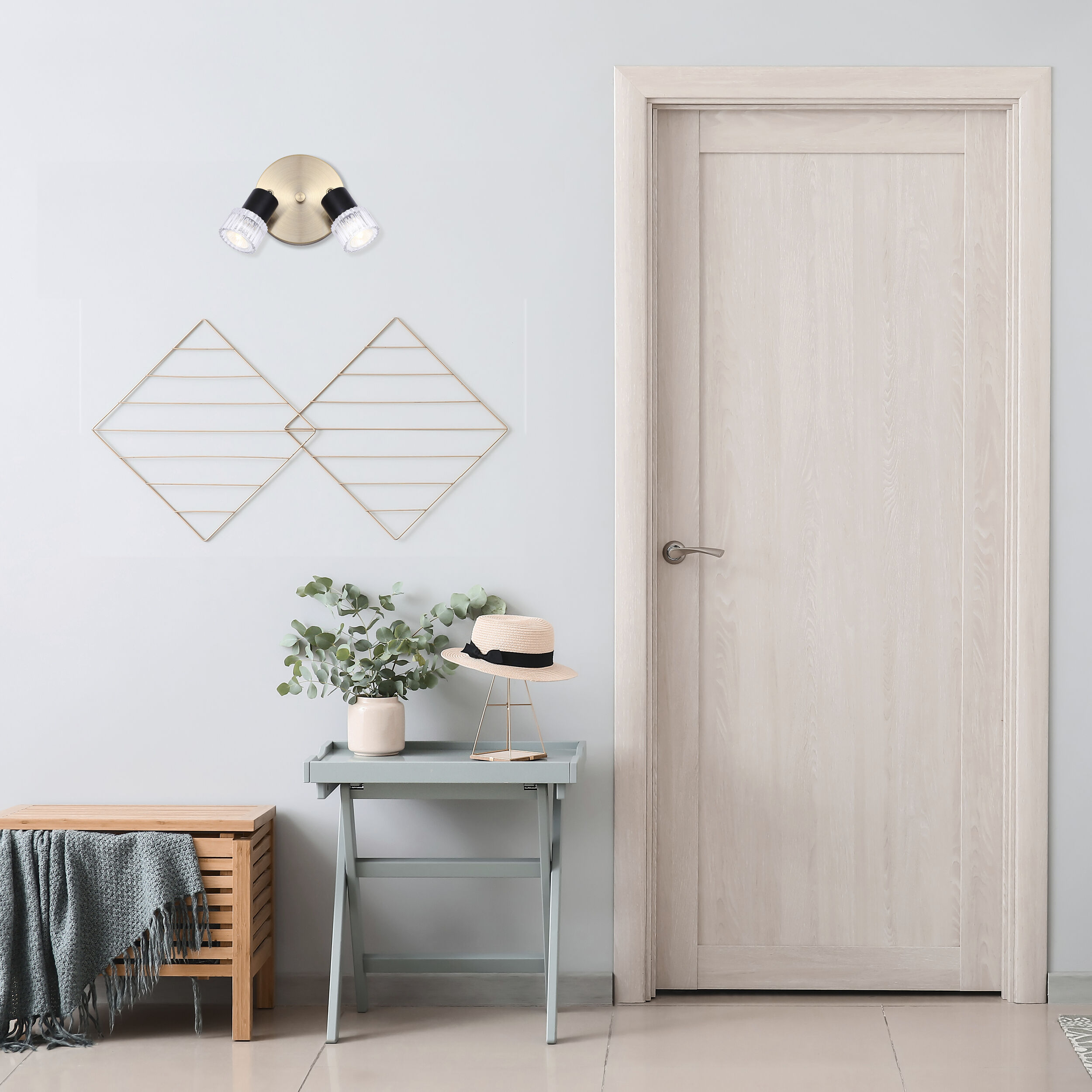 Elsee 2 Light Black/Gold Track Lighting Ceiling Light