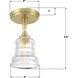 Gregory 1 Light 5 inch Aged Brass Semi Flush Ceiling Light