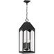 Burton 4 Light 9.75 inch Black Outdoor Hanging Lantern