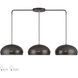 Domma 3 Light 48 inch English Bronze with Antique Brass Accents Linear Chandelier Ceiling Light, Extra Large