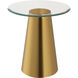 Cone 18 X 17 inch Brass with Clear Accent Table