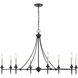 Solomon 8 Light 42 inch Matte Black Linear Chandelier Ceiling Light