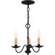 Heritage 3 Light 13 inch Black Mini Chandelier Ceiling Light