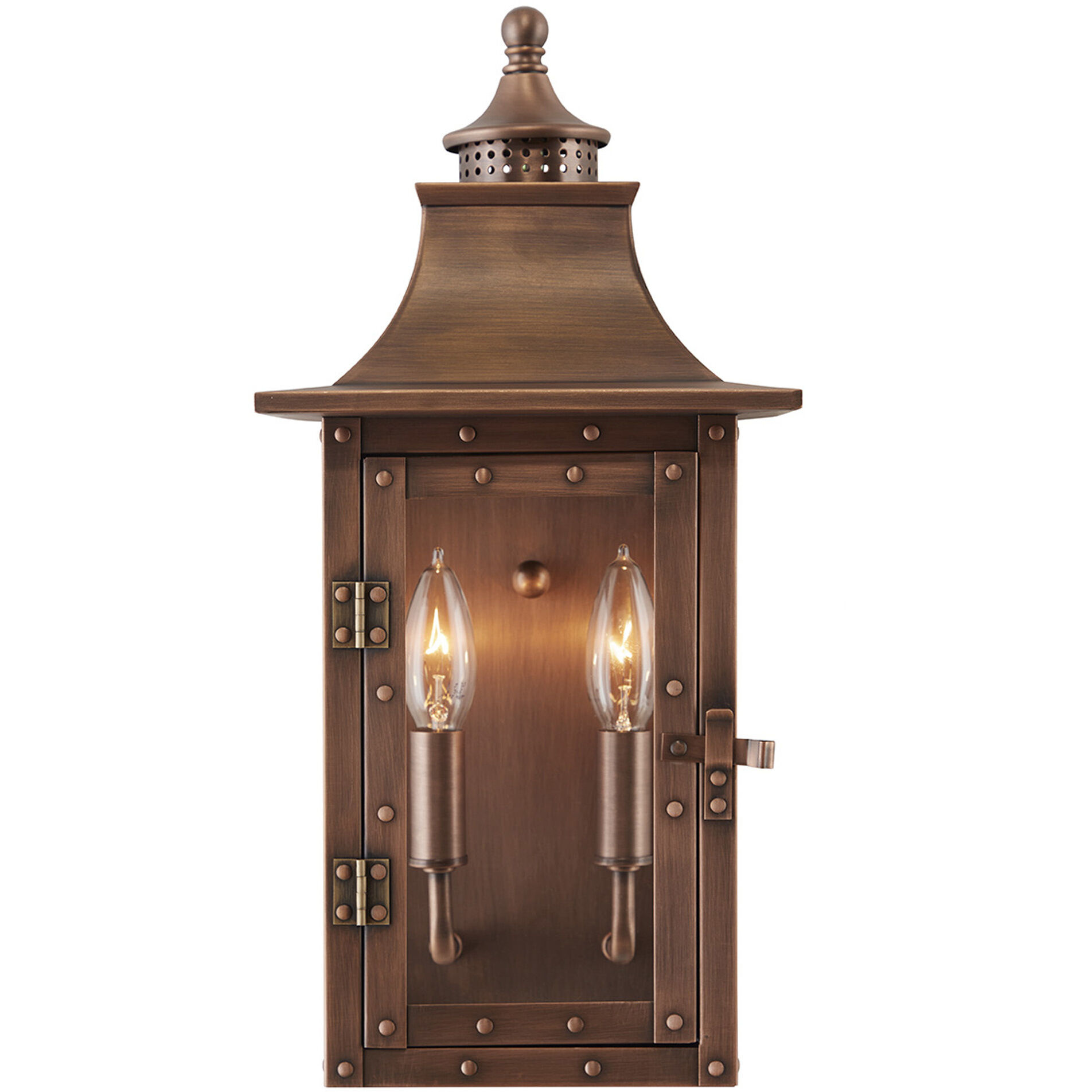 St. Charles 2 Light 17 inch Copper Patina Exterior Wall Mount 