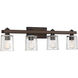 Halifax 4 Light 36 inch Durango Bathroom Vanity Light Wall Light