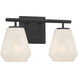 Siena 2 Light 14.25 inch Dark Matte Black Vanity Wall Light