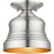 Endicott 1 Light 7 inch Brushed Nickel Bell Semi-Flush Ceiling Light, Petite
