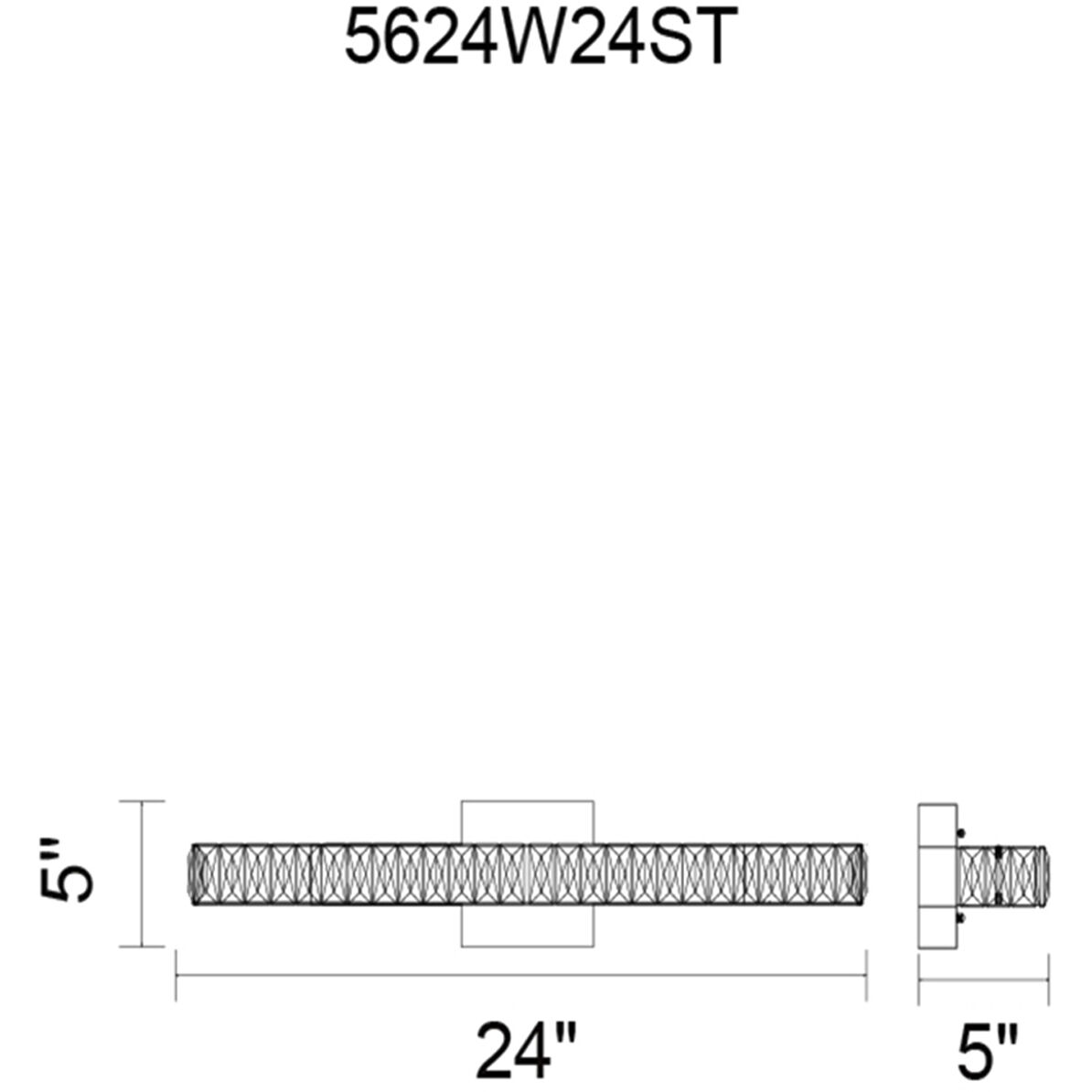 Milan LED 24 inch Chrome Vanity Light Wall Light