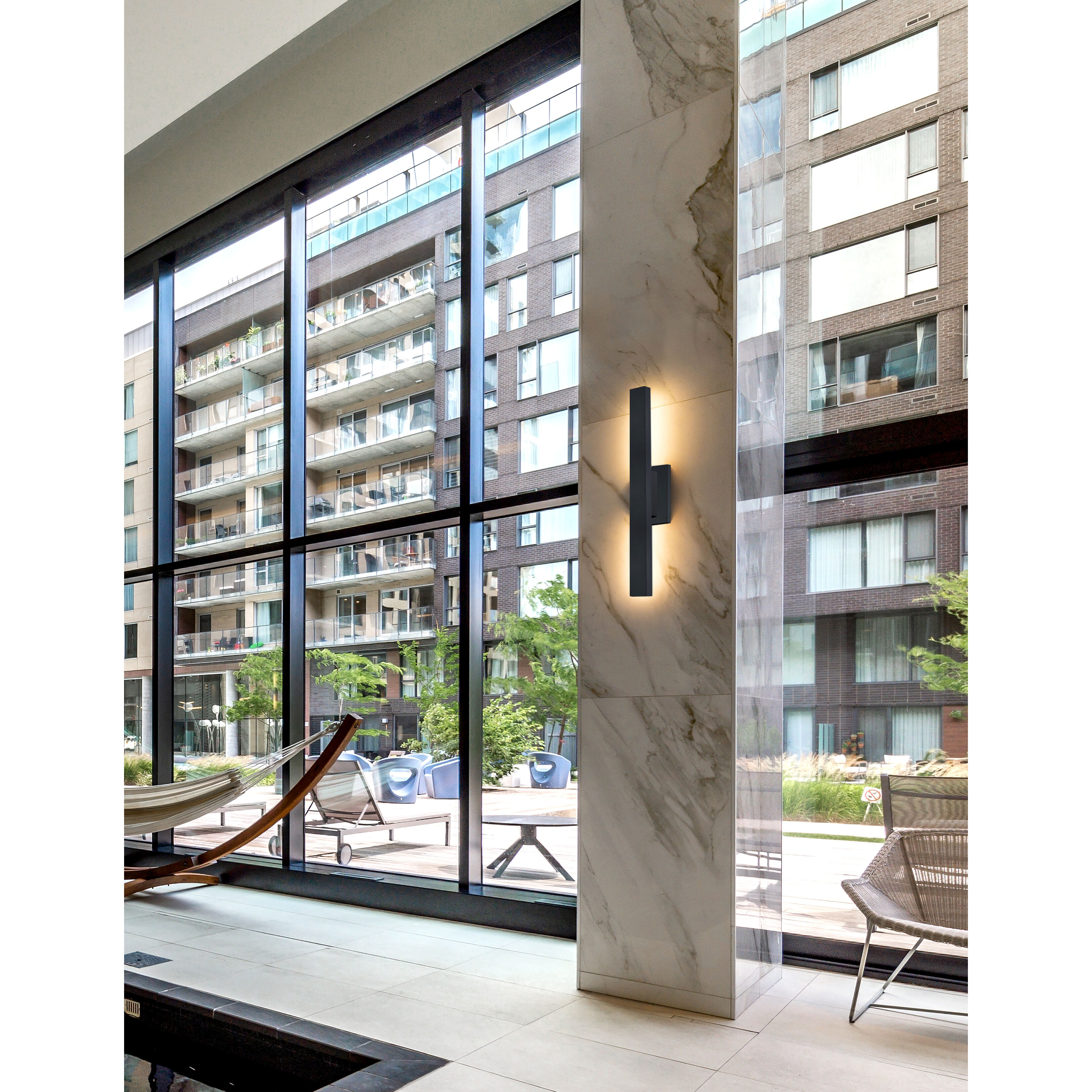 Zarai Family 1 Light 24 inch Matte Black Outdoor Wall Sconce in 3" D x 4.5" W x 24" H, EVOLV