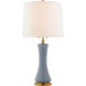 Thomas O'Brien Elena 31 inch 60 watt Polar Blue Crackle Table Lamp Portable Light, Large