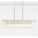 Addis 14 Light 51.75 inch Aged Brass Linear Chandelier Ceiling Light in Tronchi Glass Clear