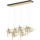 Tura 7 Light 53.6 inch Modern Brass Pendant Ceiling Light, Rectangular