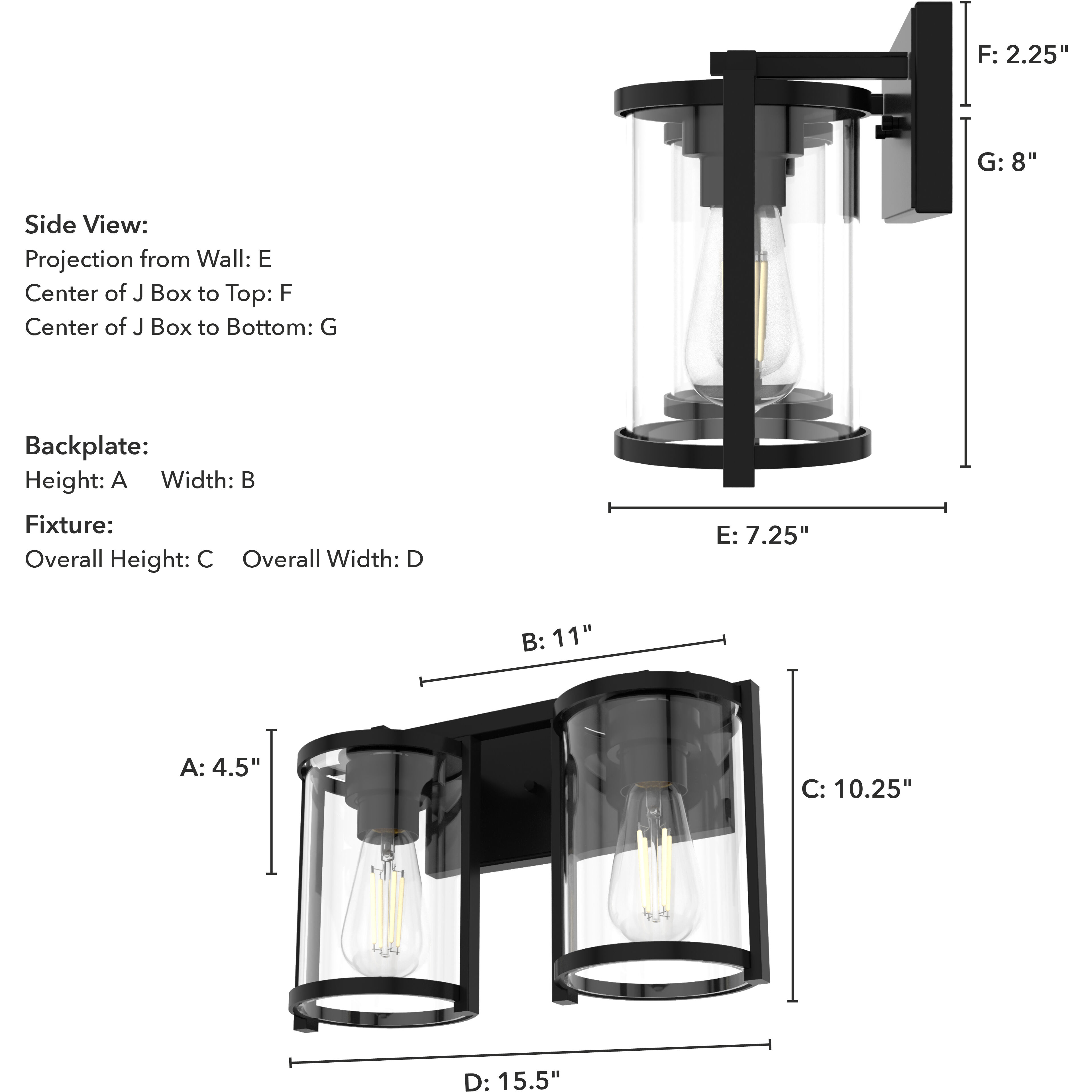 Astwood 2 Light 15.5 inch Matte Black Vanity Light Wall Light