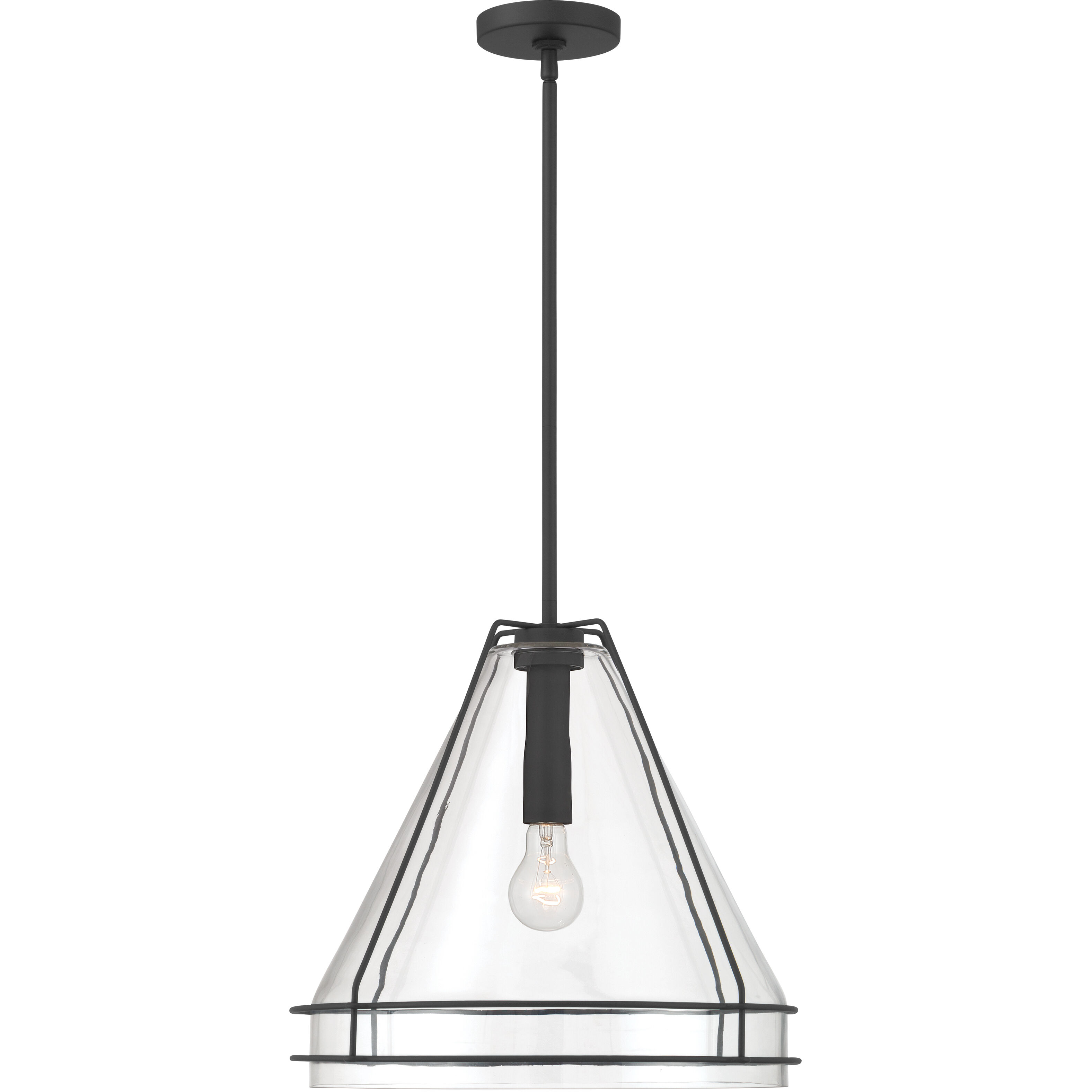 Lorenth 1 Light 18 inch Dark Matte Black Pendant Ceiling Light