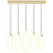 Hoops LED 5 inch Satin Gold Chandelier Ceiling Light