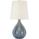 AERIN Rana 30 inch 15.00 watt Polar Blue Crackle Table Lamp Portable Light, Large